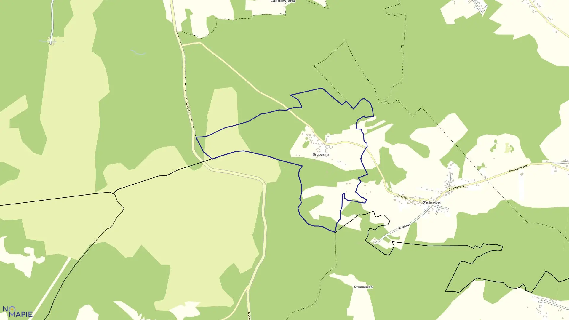 Mapa obrębu ŚRUBARNIA w gminie Ogrodzieniec